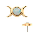 Invictus | 14k gold | Triple Goddess Moon | synthetic White Opal