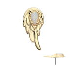 Invictus | 14k gold | Wing | synthetic White Opal