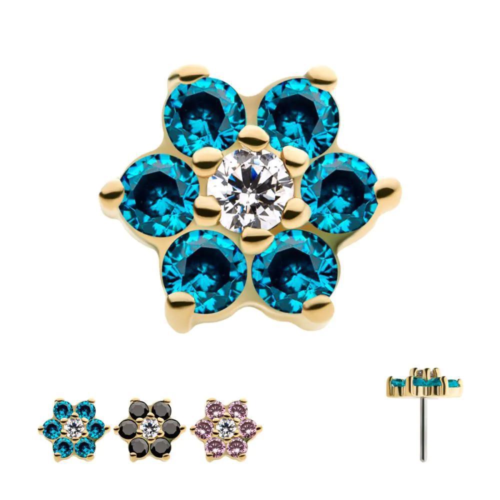 Invictus | 14k gold | Prong Set Flower | CZ