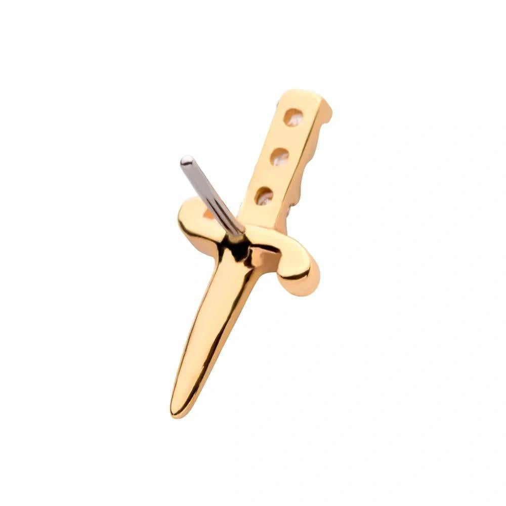Invictus | 14k gold | Dagger | CZ