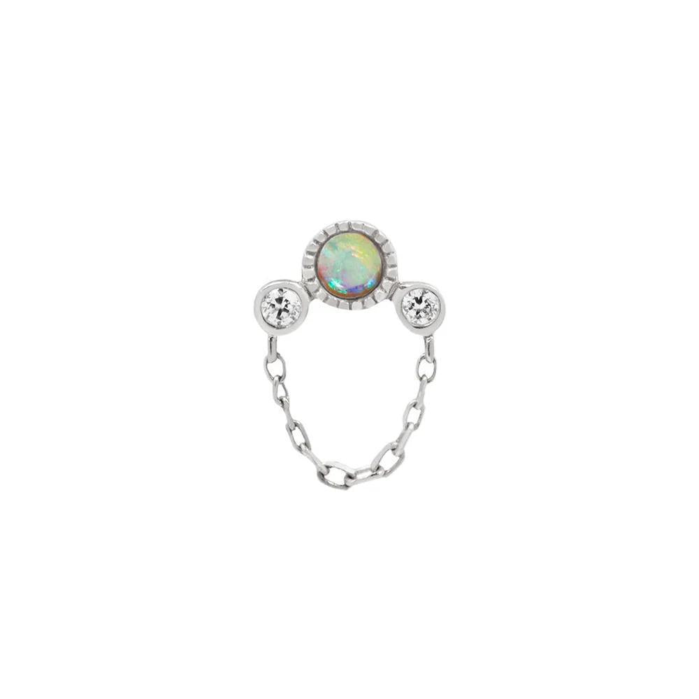 Buddha | 14k gold | Halston | Australian Opal + CZ