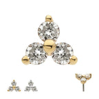 Invictus | 14k gold | Prong Trinity | Clear CZ