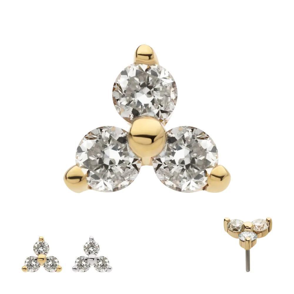 Invictus | 14k gold | Prong Trinity | Clear CZ