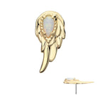Invictus | 14k gold | Wing | synthetic White Opal