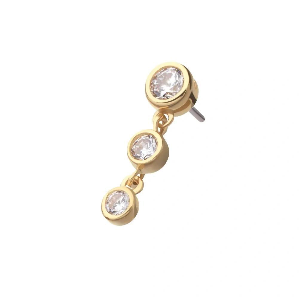 Invictus | 14k gold | Bezel Set with Floating Dangle | CZ