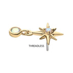 Invictus | 14k gold | North Star with Dangle | AB CZ