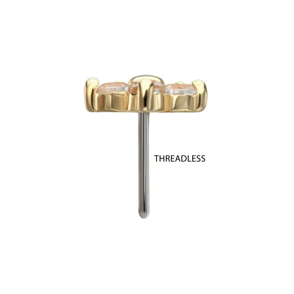 Invictus | 14k gold | Prong Set Flower | Cubic Zirconia