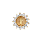 Buddha | 14k gold | Delphine | Rutilated Quartz + White Sapphire