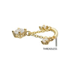 Invictus | 14k gold | Bar with Prong Set Dangle | CZ