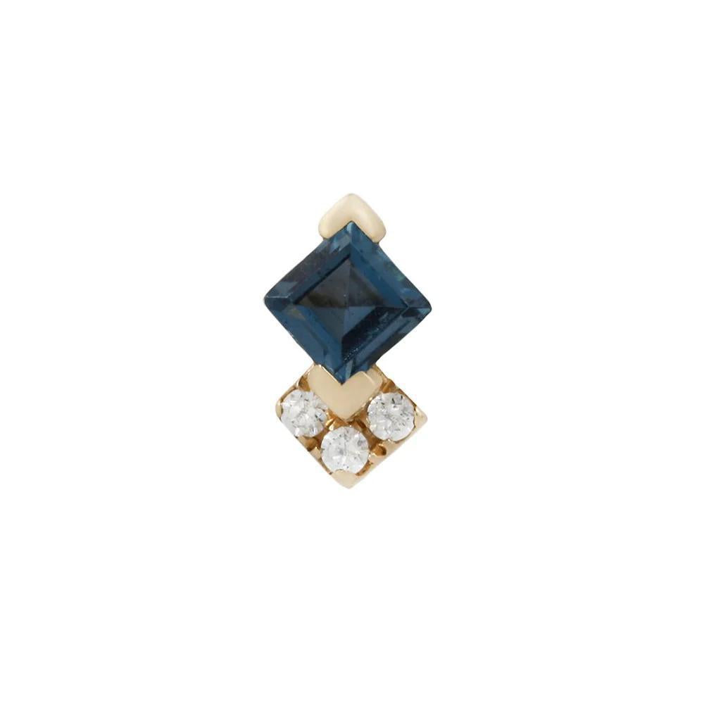 Buddha | 14k gold | Vivienne | London Blue Topaz + CZ