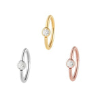 Buddha | 14k Gold | Fixed Bezel Bead Ring | Side Set Facing | 2mm Cubic Zirconia
