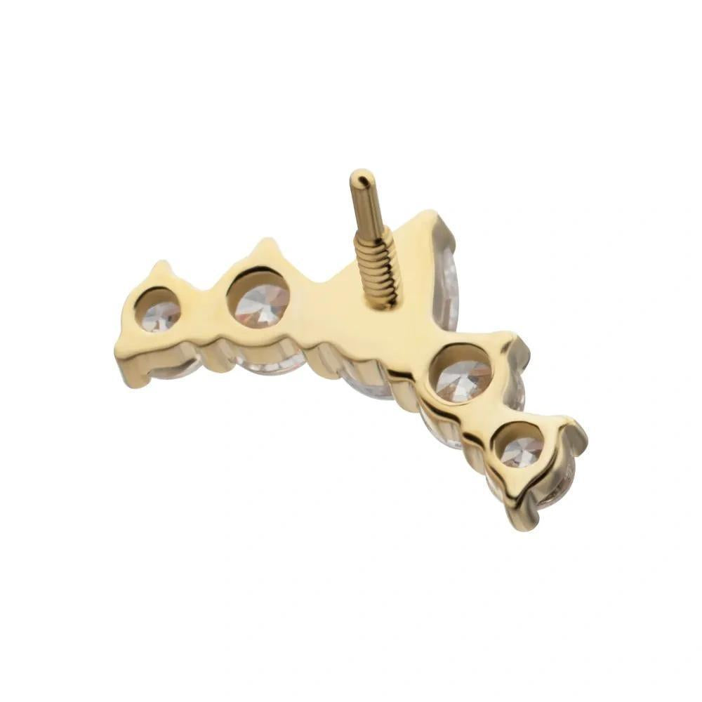 Invictus | 14k gold | 5-Custer Teardrop | CZ