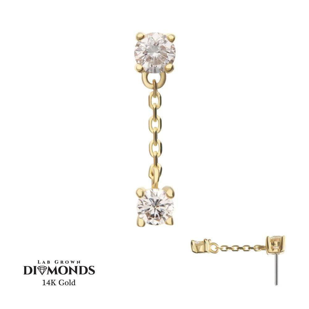 Invictus | 14k gold | Double Prong Set Lab-Grown Diamonds Dangle | Lab-Grown Diamond