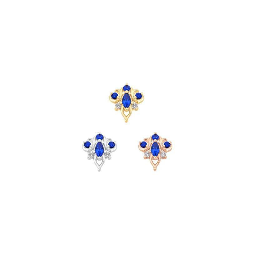 Buddha | 14k Gold | Oleander Threadless End | Lab-Grown Blue Sapphire