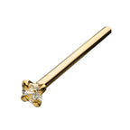 Invictus | 14k gold | Nose Pin | Clear CZ