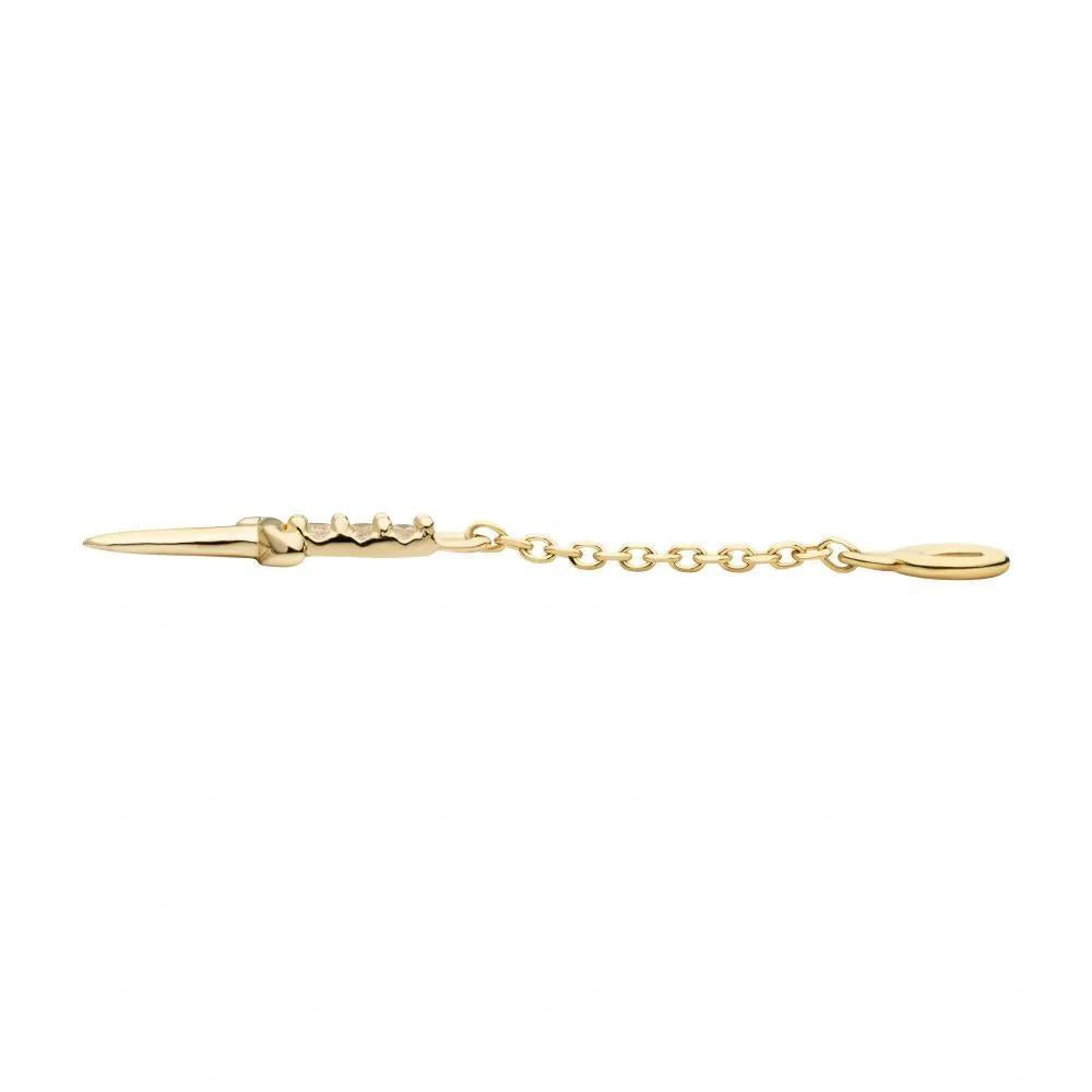 Invictus | 14k gold | 3-Cluster Dagger Dangle | CZ