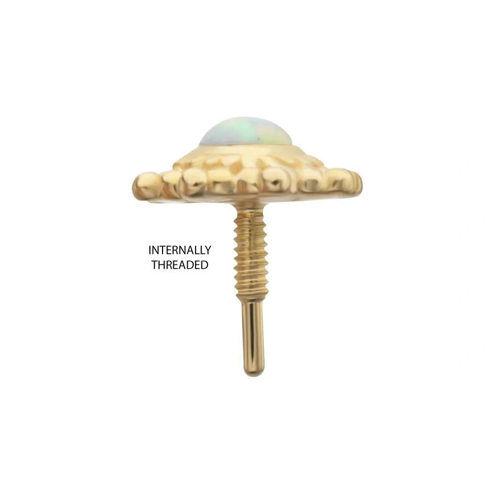 Invictus | 14k gold | Beaded Flower | Synthetic Opal