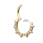 Invictus | 14k gold | Prong Set Spike Front Facing Hinged Segment Clicker | CZ