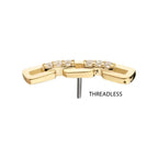 Invictus | 14k gold | Curved Chain Link | CZ