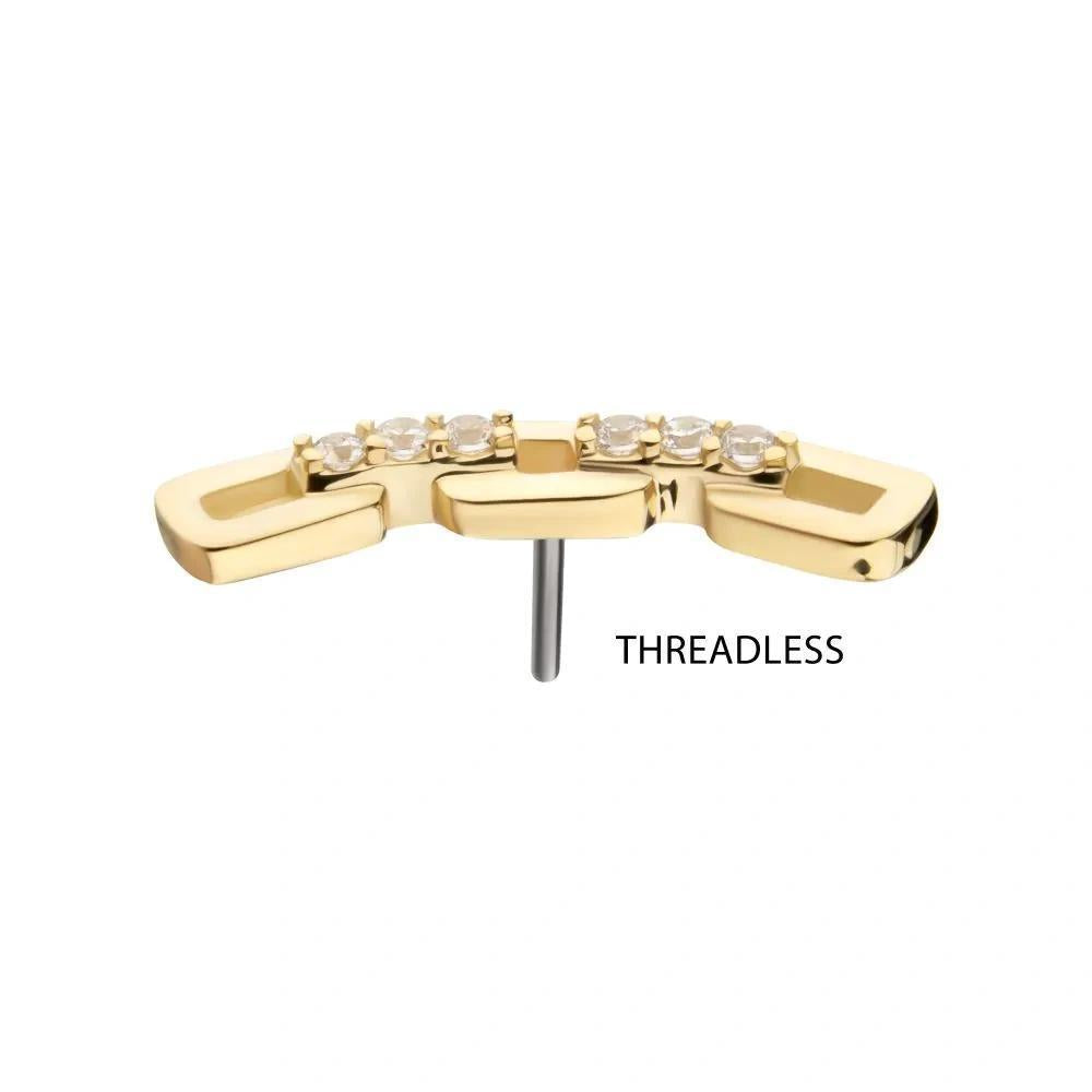 Invictus | 14k gold | Curved Chain Link | CZ