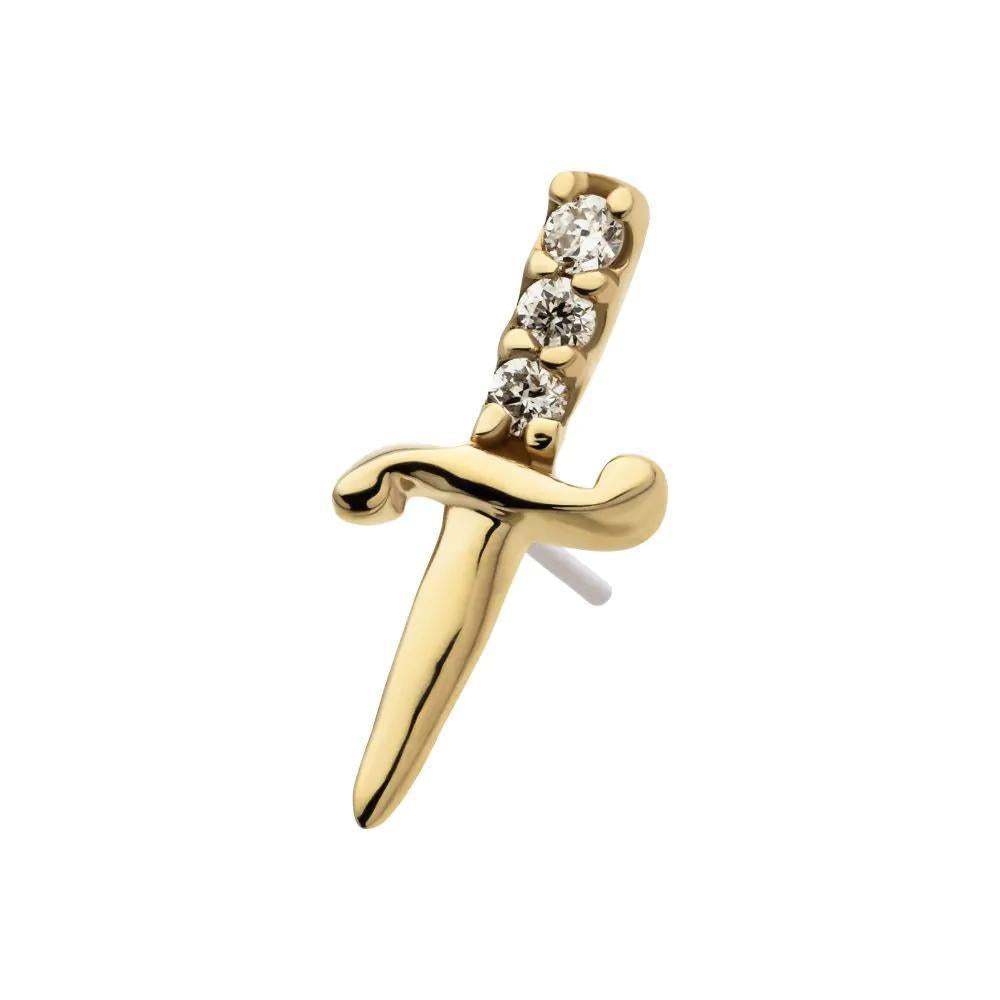 Invictus | 14k gold | Dagger w/ 3 Round | Lab-Grown Diamond