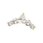 Invictus | 14k gold | 5- Cluster Curved Bar with Tear Drop | CZ