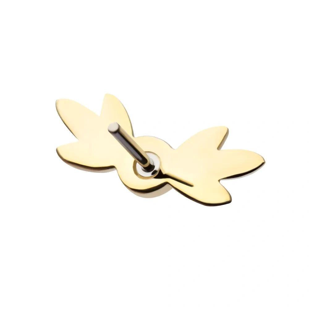 Invictus | 14k gold | Triple Leaf | synthetic White Opal