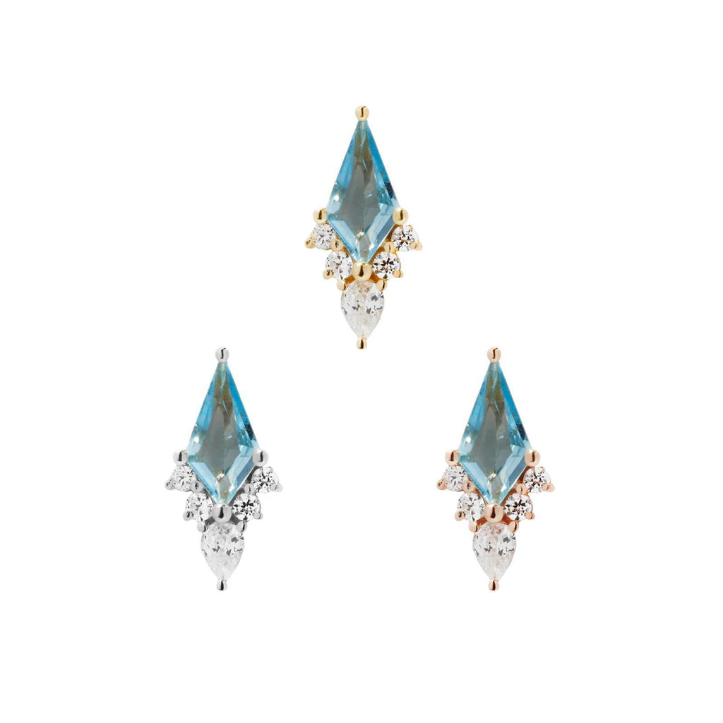 Buddha | 14k gold | Afterglow | Swiss Blue Topaz + CZ