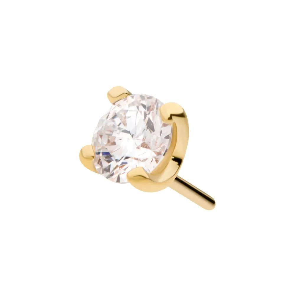 Invictus | 14k gold | Prong | Genuine Diamond
