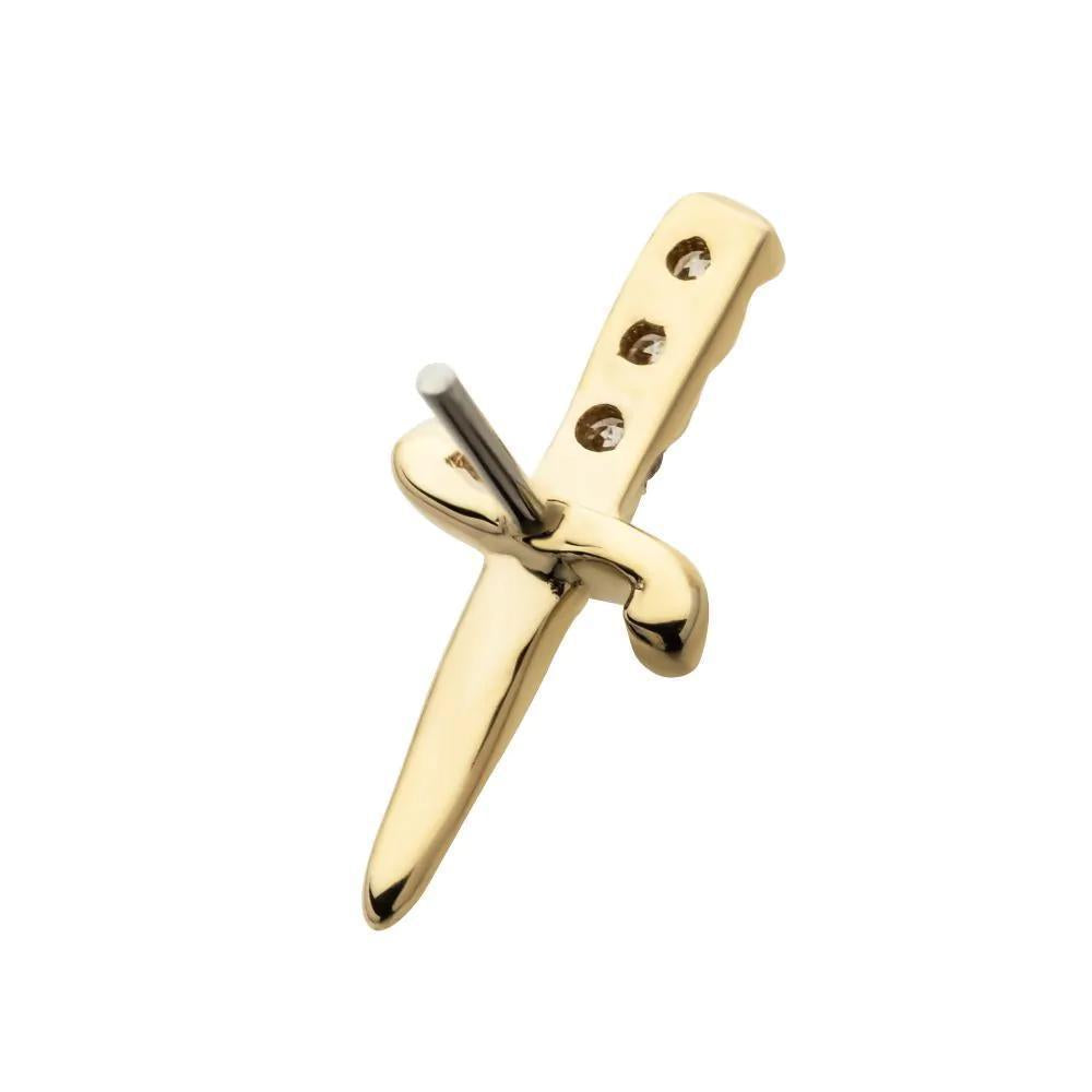 Invictus | 14k gold | Dagger w/ 3 Round | Lab-Grown Diamond