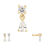 Invictus | 14k gold | Prong Set with Teardrop Dangle | CZ