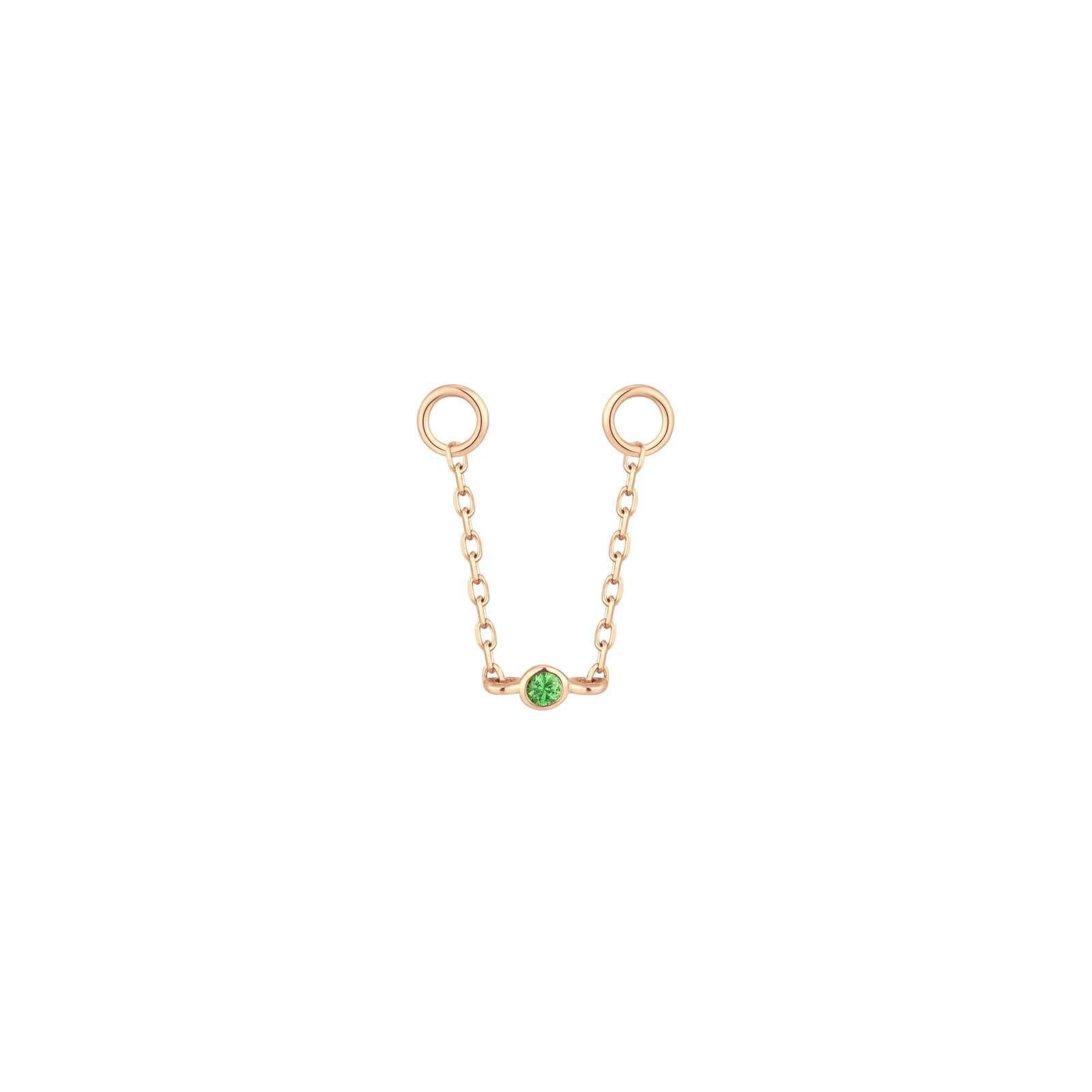 Buddha | 14k gold | Round Center Chain | Tsavorite