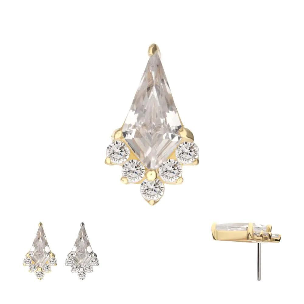Invictus | 14k gold | Prong Set Kite Cluster | CZ