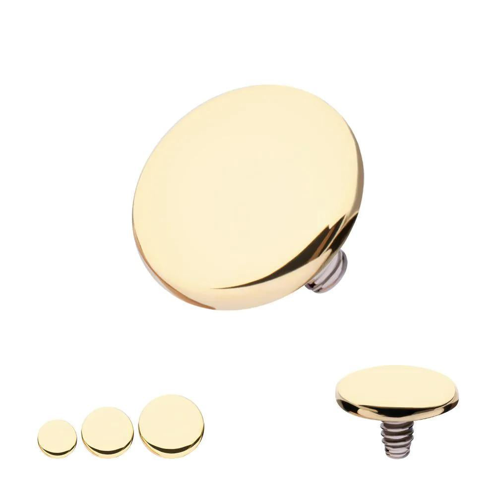 Invictus | 14k gold | 14g Dermal Top | Plain Disk