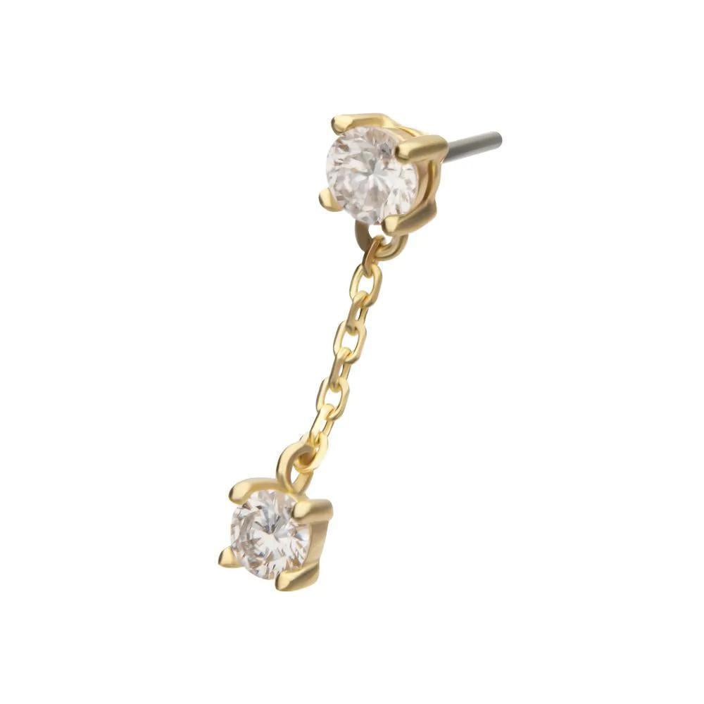 Invictus | 14k gold | Double Prong Set Lab-Grown Diamonds Dangle | Lab-Grown Diamond