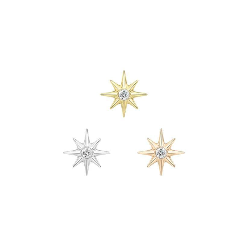 Buddha | 14k Gold | Written in The Stars Threadless End | Cubic Zirconia