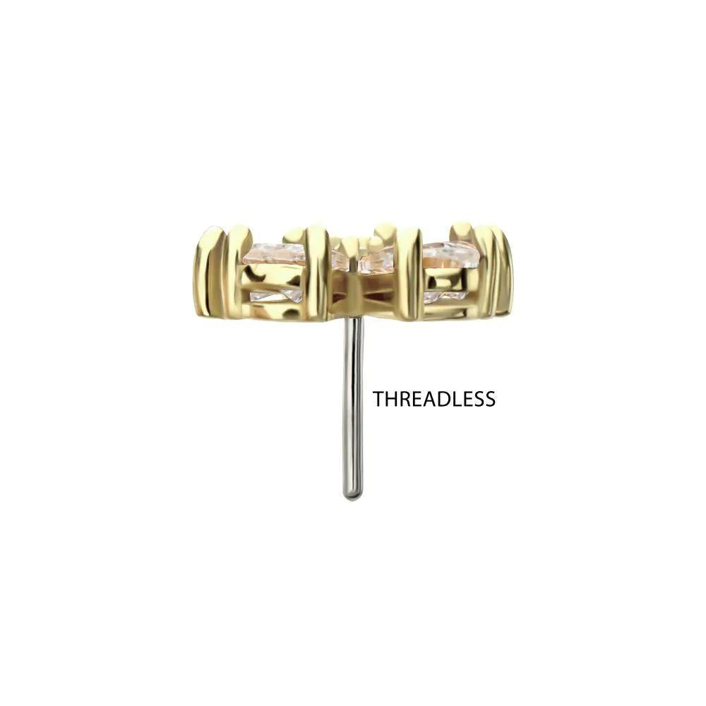Invictus | 14k gold | Radiant Bloom Flower | Cubic Zirconia