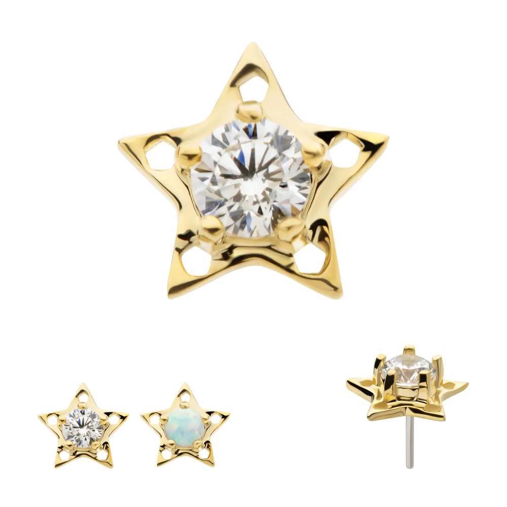 Invictus | 14k gold | Star | CZ/Opal