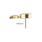 Invictus | 14k gold | Milgrain Edge Double Star with Dangle | CZ