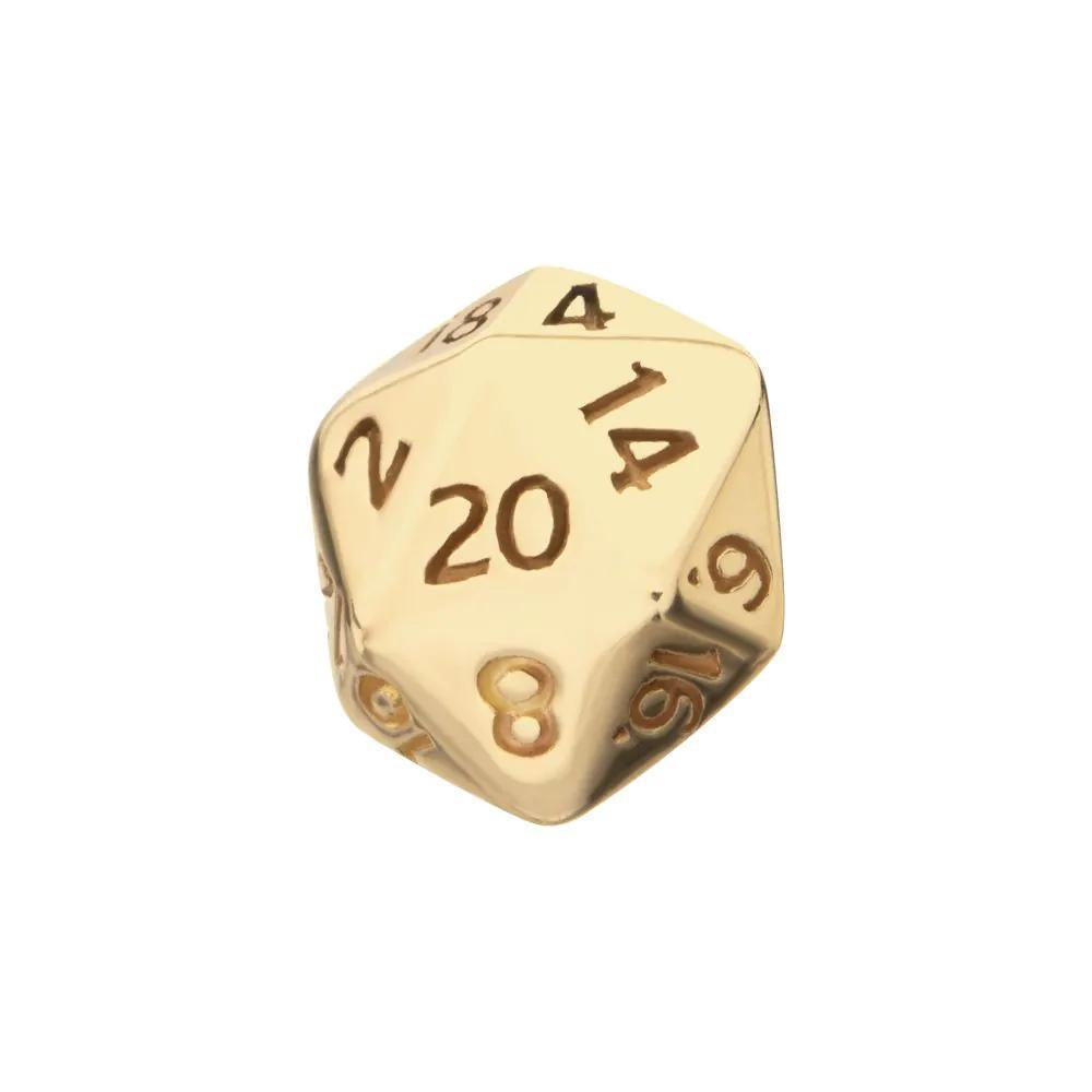 Invictus | 14k gold | 3D flat-back Dungeons & Dragons Dice