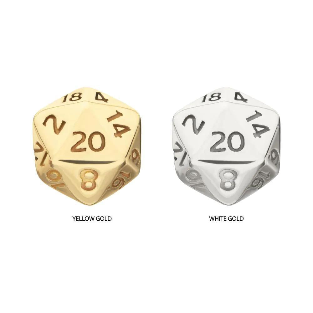 Invictus | 14k gold | 3D flat-back Dungeons & Dragons Dice