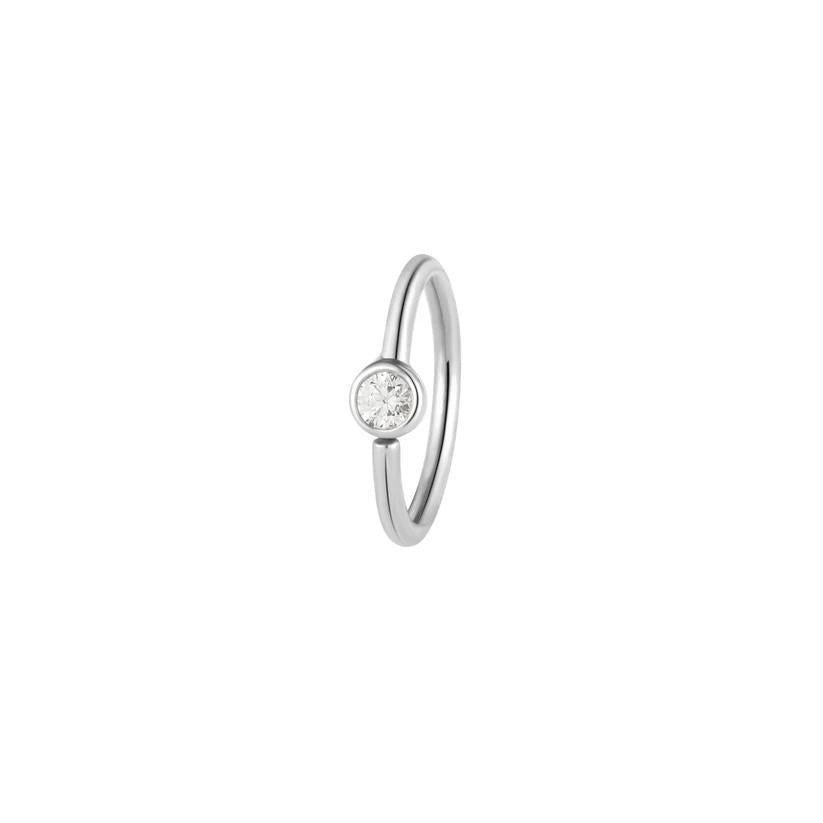 Buddha | 14k Gold | Fixed Bezel Bead Ring | Side Set Facing | 2mm Cubic Zirconia