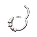 Invictus | 14k gold | 4 Clear CZ Prong Set | Side Facing Hinged Hoop | Cubic Zirconia