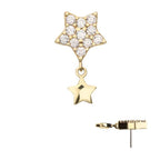 Invictus | 14k gold | Pave Set Star with Star Dangle | CZ