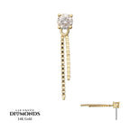 Invictus | 14k gold | Prong Set Lab-Grown Diamond with 2 Box Chain Dangle | Lab-Grown Diamond