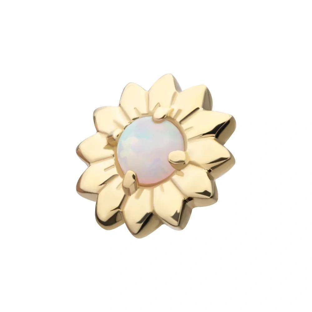 Invictus | 14k gold | Sunflower | synthetic White Opal