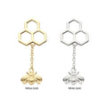 Invictus | 14k gold | Honeycomb with Bee Dangle