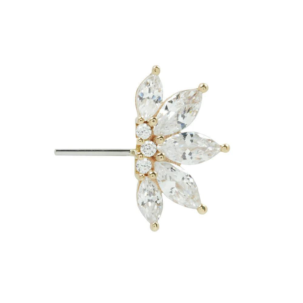 Buddha | 14k gold | Valentina Forward Facing | Clear CZ