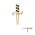 Invictus | 14k gold | Bezel Set Dagger | Black CZ