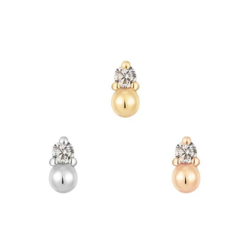Buddha | 14k Gold | Babe Threadless End | Diamond